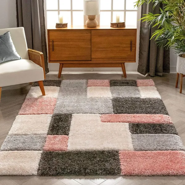 Microfiber_Polyester_Handcrafted_Multicolor_Shaggy_Rug_Brown_Beige_Grey