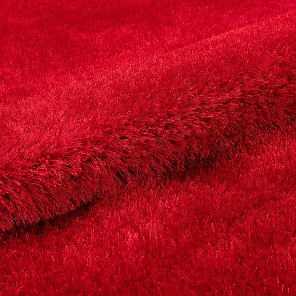 Microfiber_Polyester_Modern_Plain_Shaggy_Rug_Red