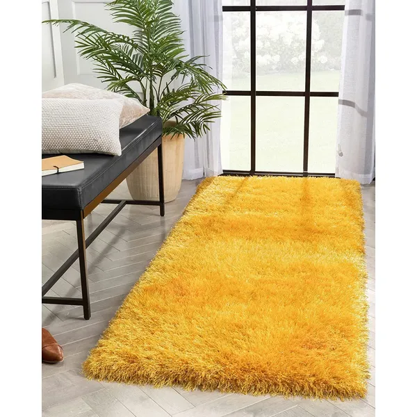 Microfiber_Polyester_Modern_Plain_Shaggy_Rug_Yellow