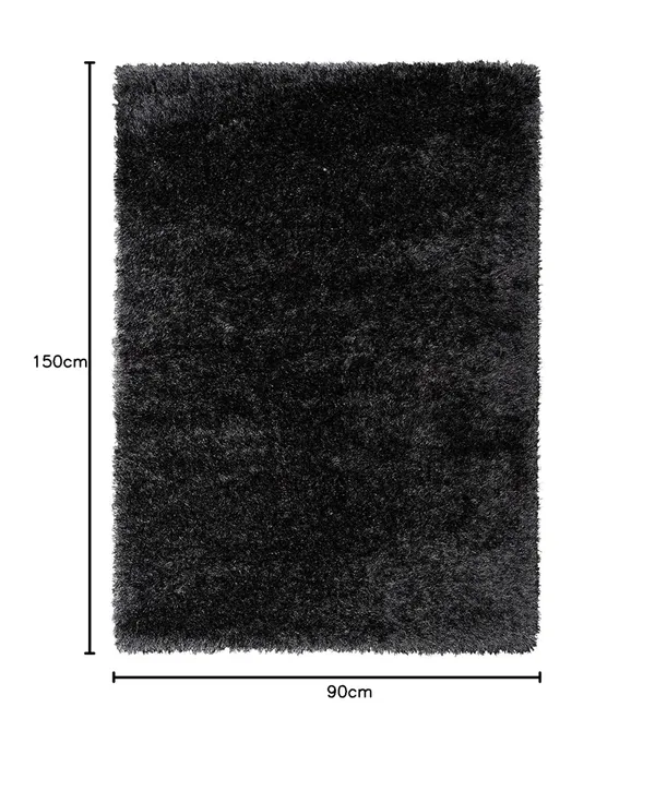 Microfiber_Polyester_Modern_Plain_Black_Hand_Woven_Shaggy_Rug
