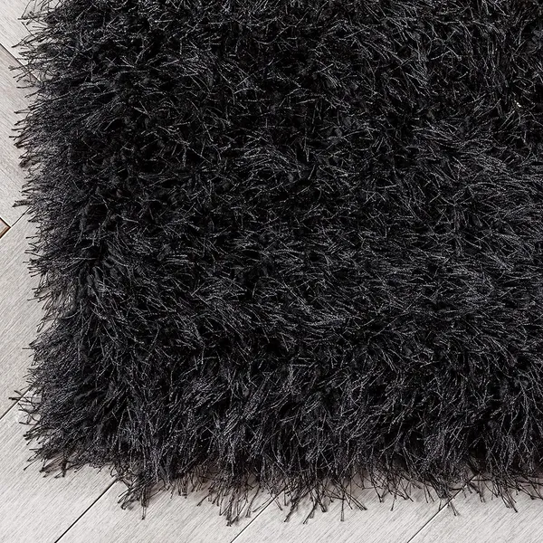 Microfiber_Polyester_Modern_Plain_Black_Hand_Woven_Shaggy_Rug