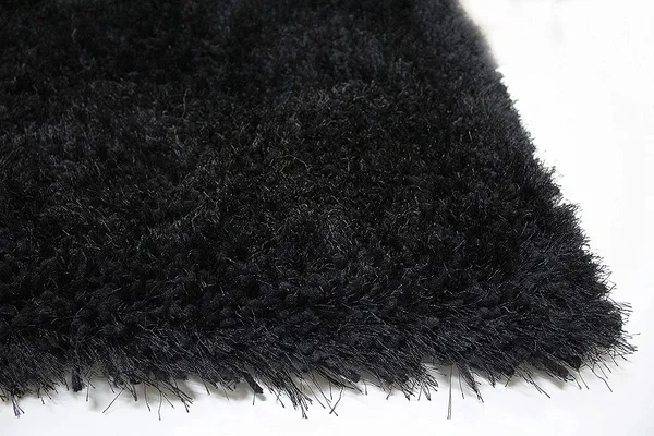 Microfiber_Polyester_Modern_Plain_Black_Hand_Woven_Shaggy_Rug