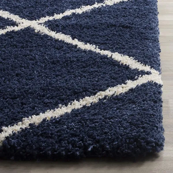 Microfiber_Polyester_Hand_Woven_Blue_Tiles_Faux_Fur_Shaggy_Rug