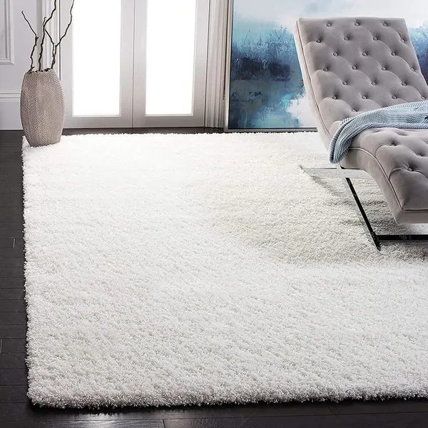 Microfiber_Polyester_Hand_Woven_Solid_White_Faux_Fur_Shaggy_Rug