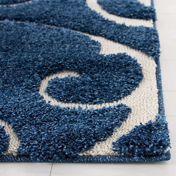 Microfiber_Polyester_Modern_Floral_Faux_Fur_Shaggy_Rug_Blue
