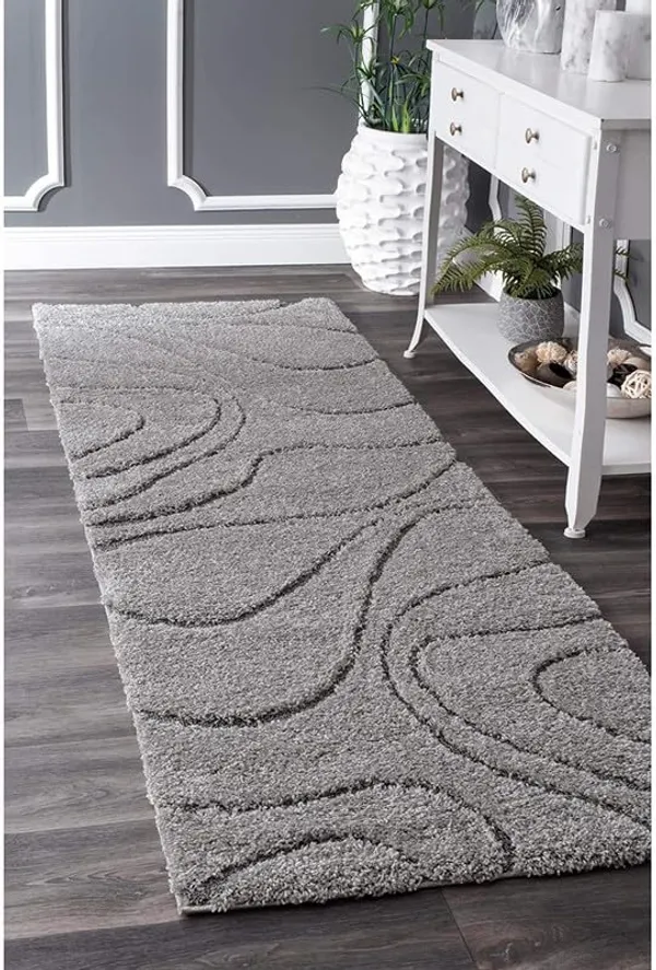 Microfiber_Polyester_Hand_Woven_Wave_Grey_Faux_Fur_Shaggy_Rug