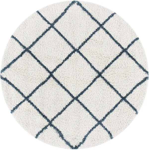 Microfiber_Polyester_Modern_Tile_Print_Faux_Fur_Shaggy_Rug_Ivory