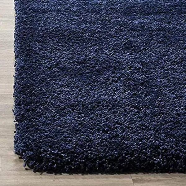 Microfiber_Polyester_Hand_Woven_Solid_Navy_Blue_Shaggy_Rug