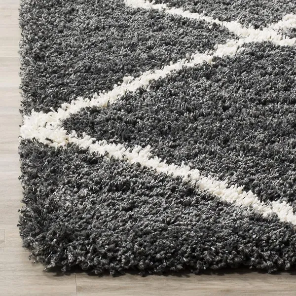 Microfiber_Polyester_Modern_Tile_Print_Faux_Fur_Shaggy_Rug_Grey