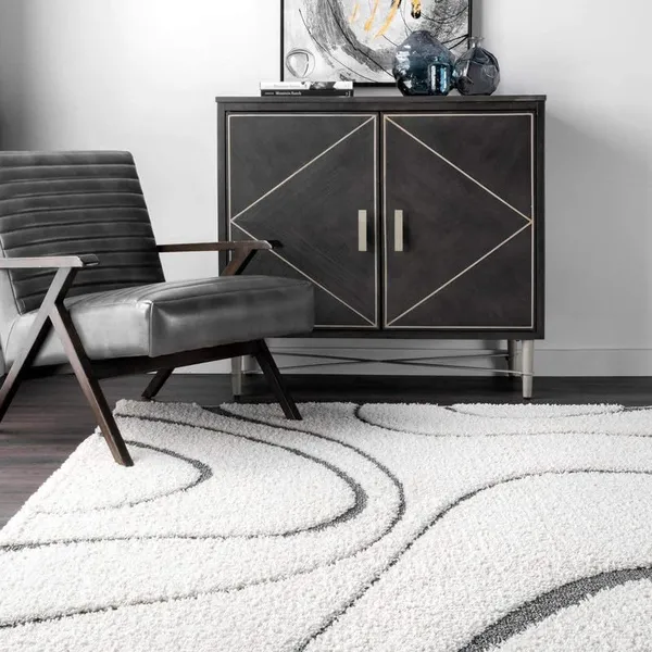 Microfiber_Polyester_Hand_Woven_Wave_White_Shaggy_Rug