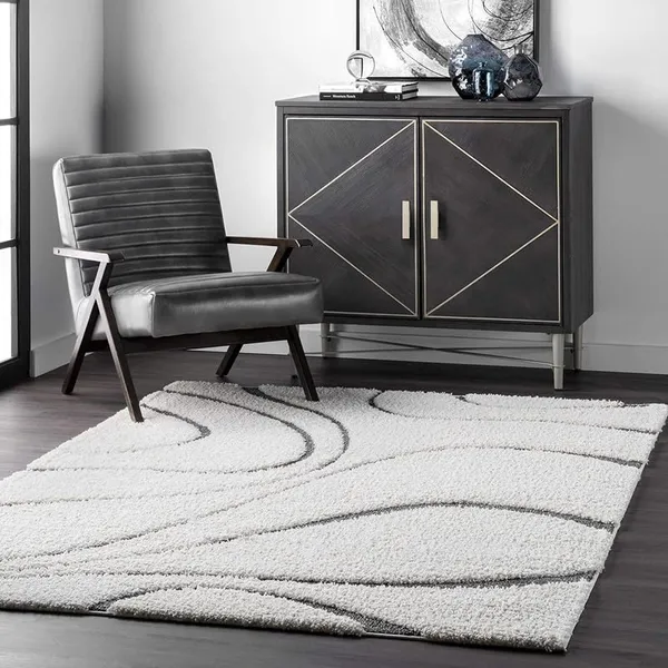 Microfiber_Polyester_Hand_Woven_Wave_White_Shaggy_Rug