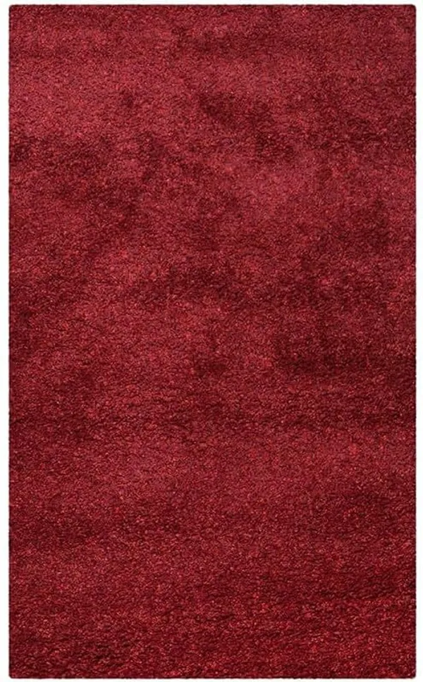 Microfiber_Polyester_Hand_Woven_Solid_Red_Shaggy_Rug