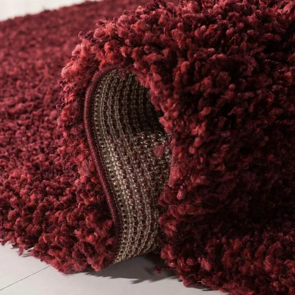 Microfiber_Polyester_Hand_Woven_Solid_Red_Shaggy_Rug