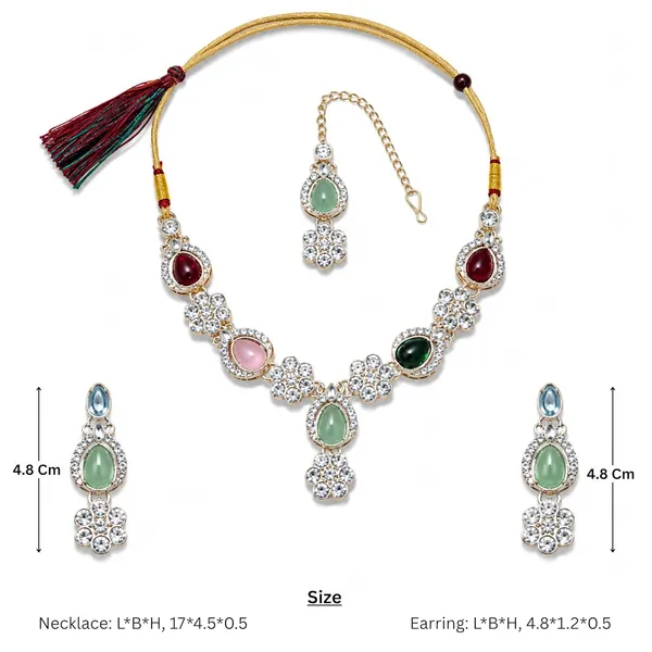 Multicolor_Crystal_Ethnic_Bridal_Necklace_Set_With_Earrings_Maang_Tikka_For_Women