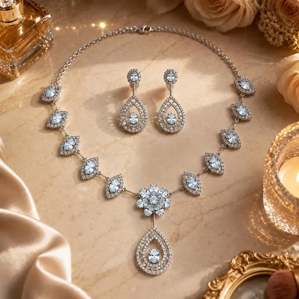 Silver_American_Diamond_Floral_Necklace_Set_With_Earrings_For_Women