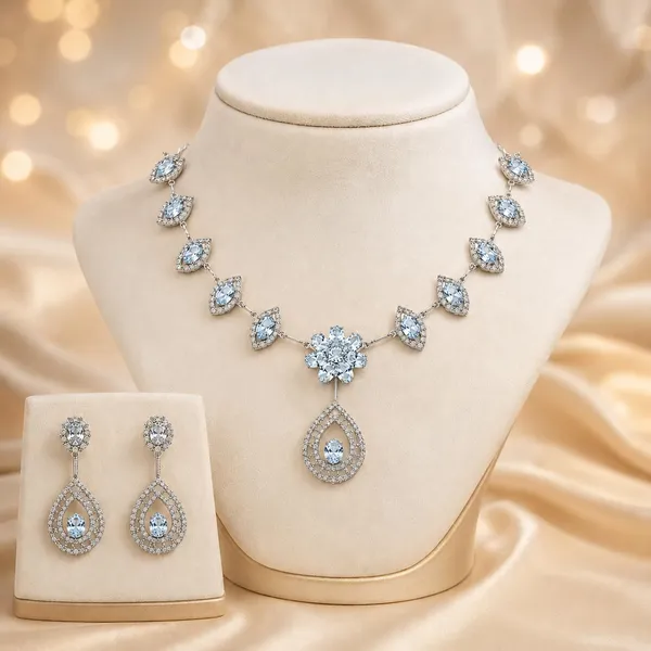 Silver_American_Diamond_Floral_Necklace_Set_With_Earrings_For_Women