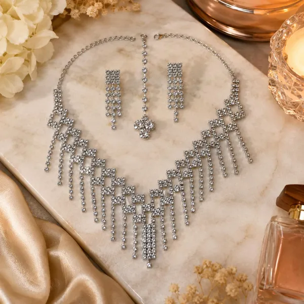 Silver_American_Diamond_Bridal_Necklace_Set_With_Earrings_Maang_Tikka_For_Women