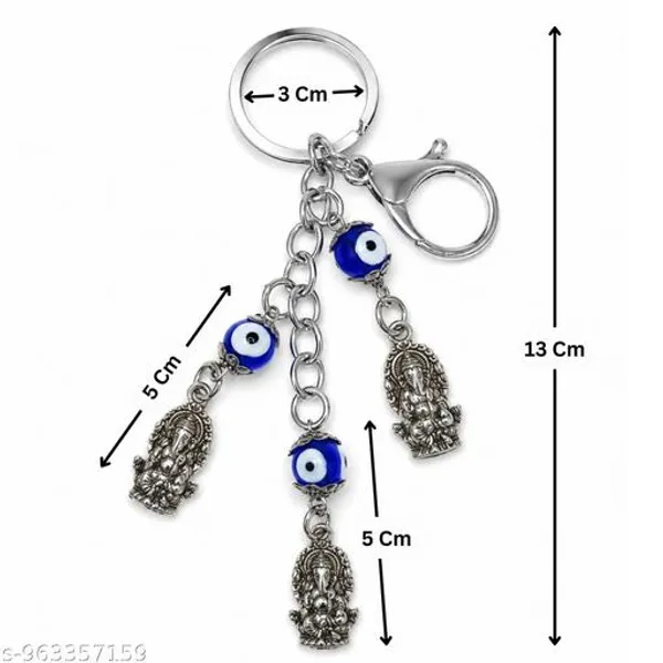Blue_Metal_Crystal_Stone_Evil_Eye_Butterfly_Keychain_Bag_Charm_And_Blue_Silver_Metal_Evil_Eye_Ganesha_Keychain_For_Men_Women_|_Pack_Of_2