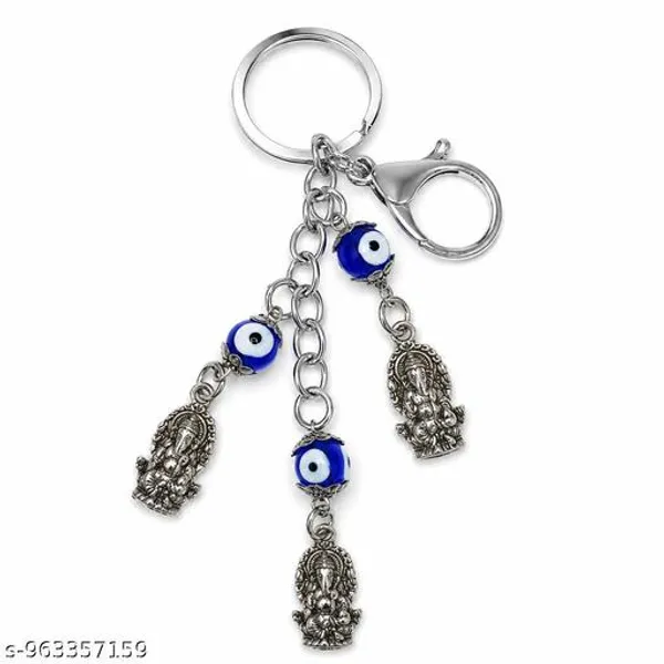 Blue_Metal_Crystal_Stone_Evil_Eye_Butterfly_Keychain_Bag_Charm_And_Blue_Silver_Metal_Evil_Eye_Ganesha_Keychain_For_Men_Women_|_Pack_Of_2