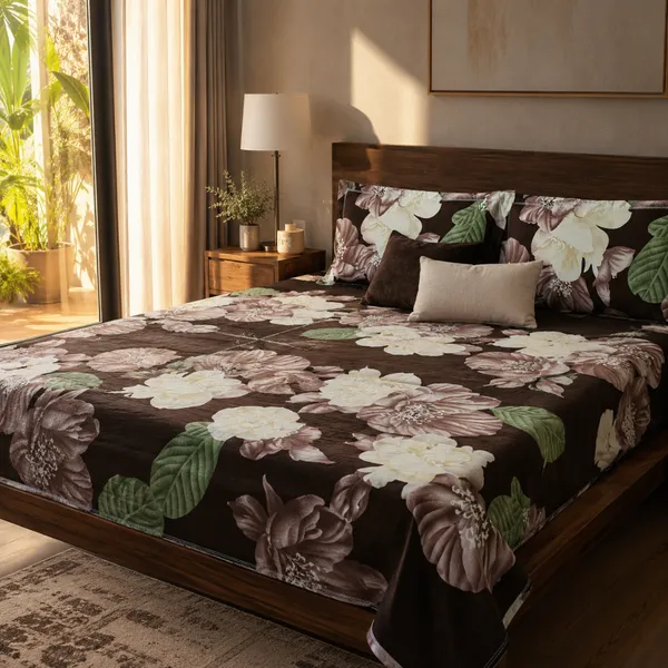 Brown_Glace_Cotton_Bedsheet_With_Pillow_Cover_For_Bedroom