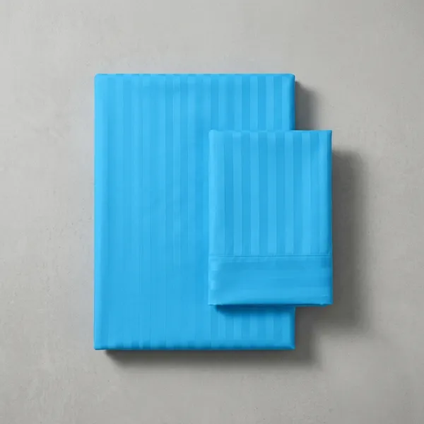 Sky_Blue_Cotton_Stripe_Bedsheet_With_Pillow_Cover_For_Bedroom