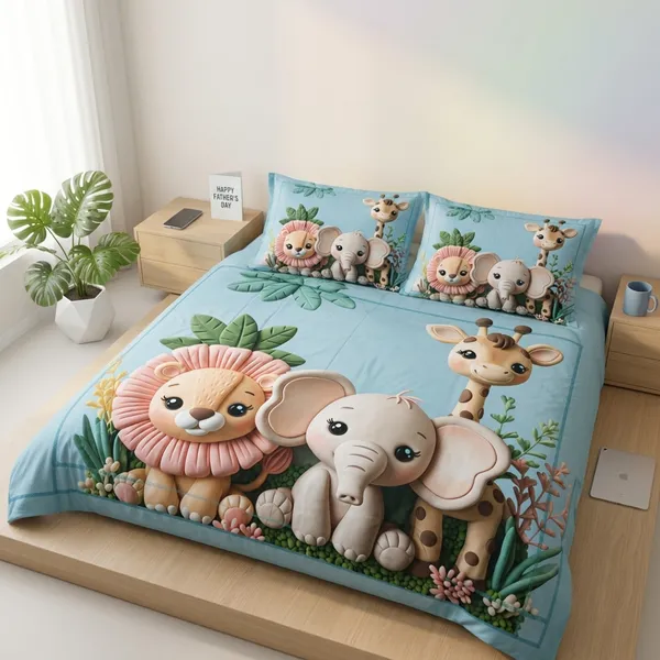 Blue_Glace_Cotton_Animal_Print_Bedsheet_With_Pillow_Cover_For_Bedroom