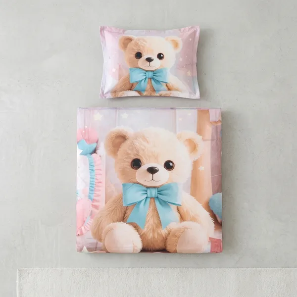 Pink_Glace_Cotton_Teddy_Bear_Print_Bedsheet_With_Pillow_Cover_For_Bedroom