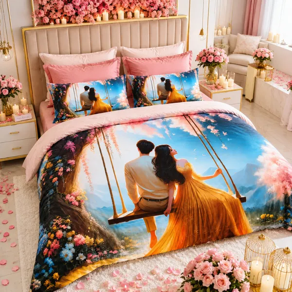 Multicolor_Glace_Cotton_Bedsheet_With_Pillow_Cover_For_Bedroom