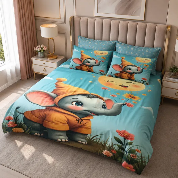 Multicolor_Glace_Cotton_Bedsheet_With_Pillow_Cover_For_Bedroom