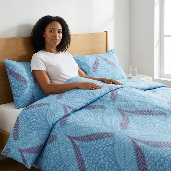 Blue_Cotton_&_Polyester_Geometric_Chevron_Bedsheet_With_Pillow_Cover_For_Bedroom