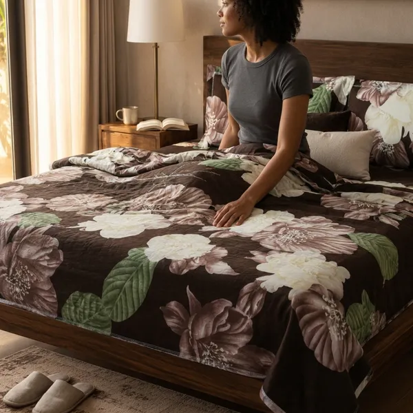 Brown_Glace_Cotton_Bedsheet_With_Pillow_Cover_For_Bedroom