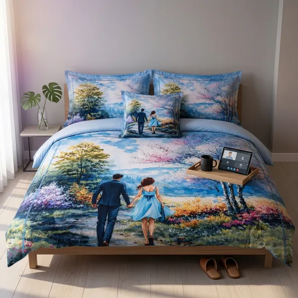 Multicolor_Glace_Cotton_Romantic_Landscape_Print_Bedsheet_With_Pillow_Cover_For_Bedroom