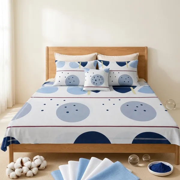 White_Glace_Cotton_Polka_Dot_Bedsheet_With_Pillow_Cover_For_Bedroom