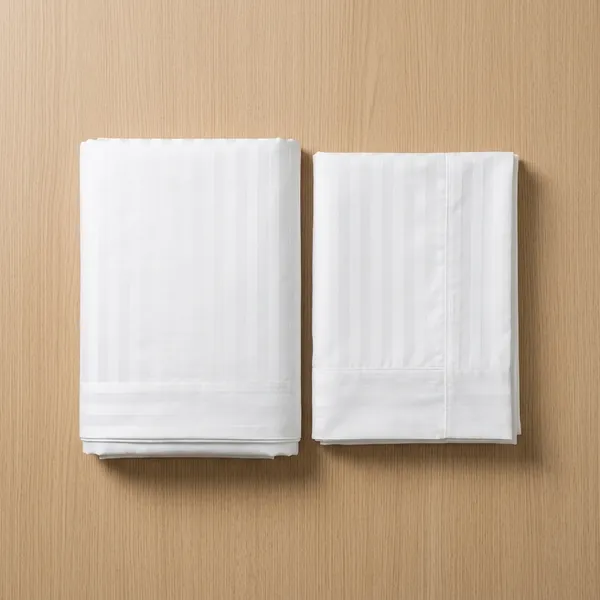 White_Cotton_Stripe_Bedsheet_With_Pillow_Cover_For_Bedroom