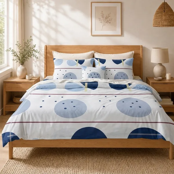 White_Glace_Cotton_Polka_Dot_Bedsheet_With_Pillow_Cover_For_Bedroom