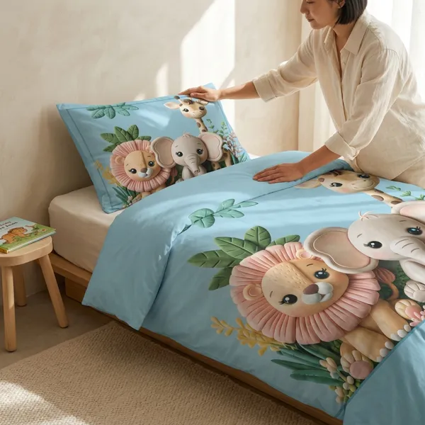 Blue_Glace_Cotton_Animal_Print_Bedsheet_With_Pillow_Cover_For_Bedroom