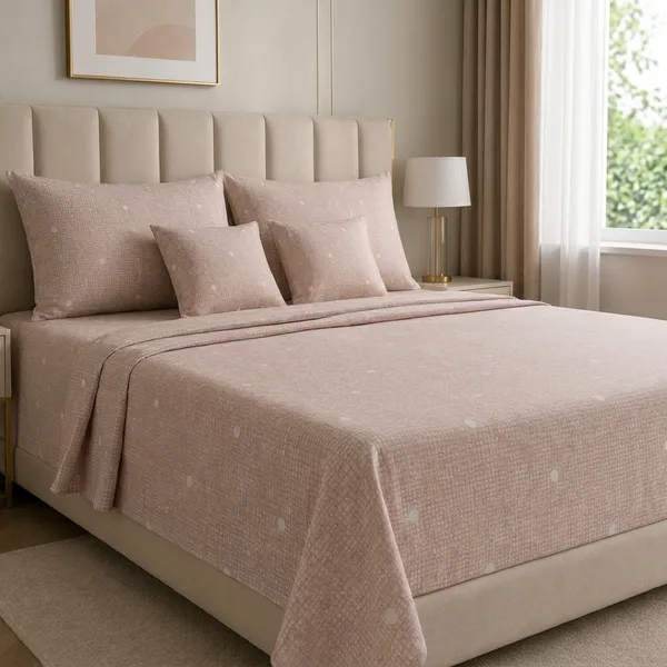 Blush_Pink_Premium_Cotton_Polka_Dot_Bedsheet_With_Pillow_Cover_For_Bedroom