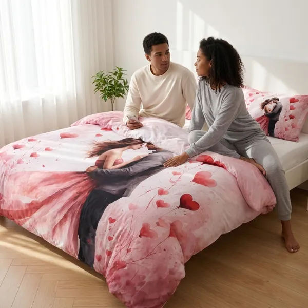 Pink_Glace_Cotton_Romantic_Couple_With_Heart-Shaped_Balloons_Print_Bedsheet_With_Pillow_Cover_For_Bedroom