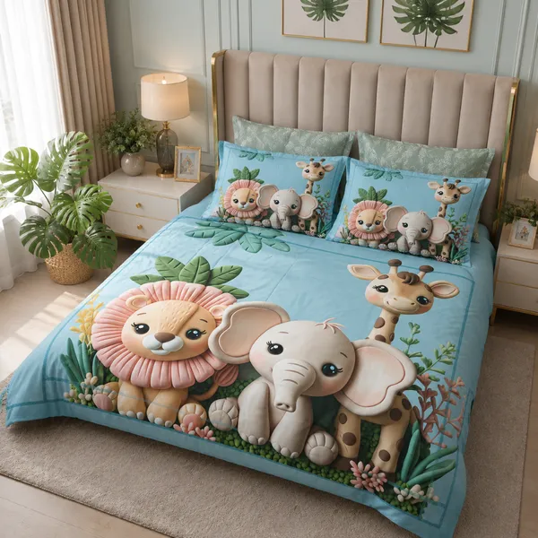 Blue_Glace_Cotton_Animal_Print_Bedsheet_With_Pillow_Cover_For_Bedroom