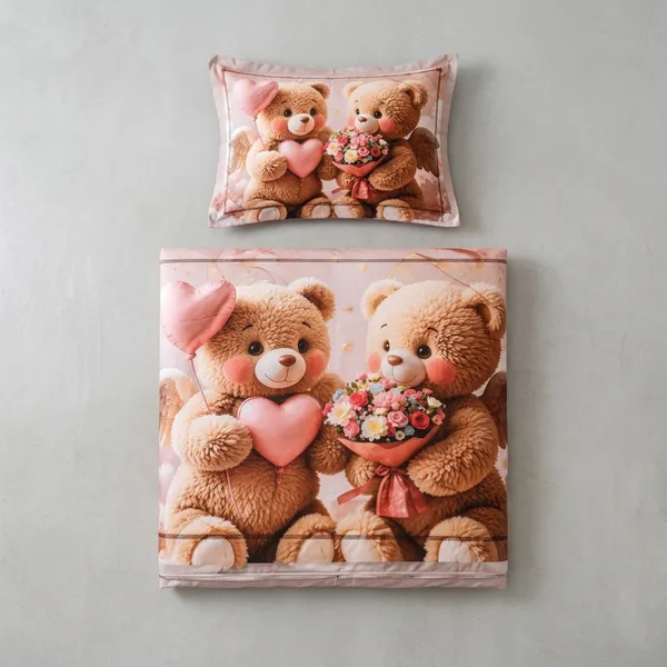 Pink_Glace_Cotton_Teddy_Bear_Print_Bedsheet_With_Pillow_Cover_For_Bedroom