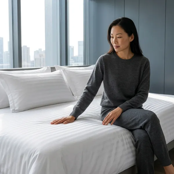 White_Cotton_Stripe_Bedsheet_With_Pillow_Cover_For_Bedroom