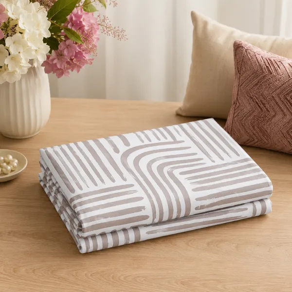Grey_&_White_Cotton_&_Polyester_Geometric_Striped_Bedsheet_With_Pillow_Cover_For_Bedroom