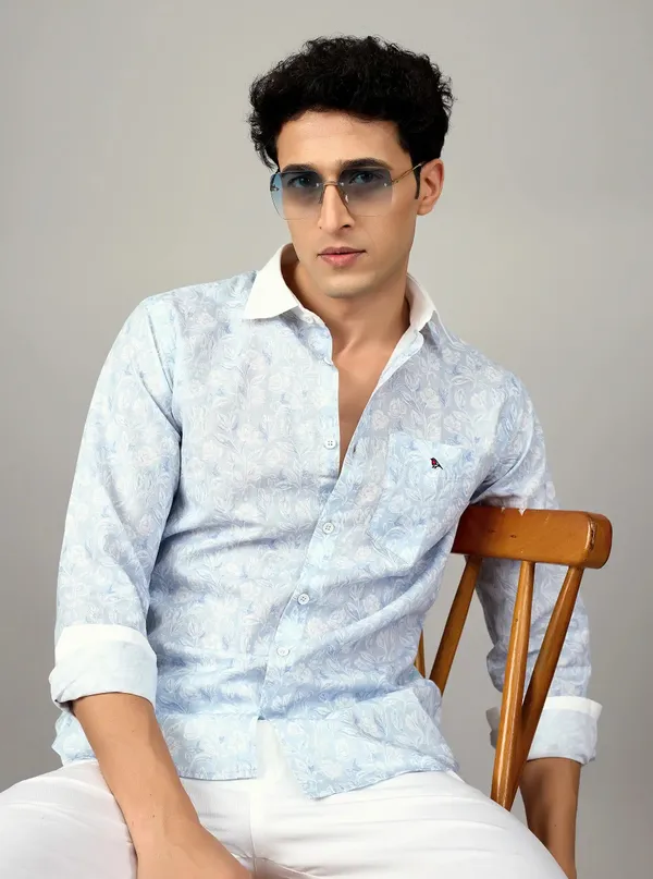 Sky_Blue_Floral_Artisanal_Linen_Shirt_Contrast_Edition_Skyblue