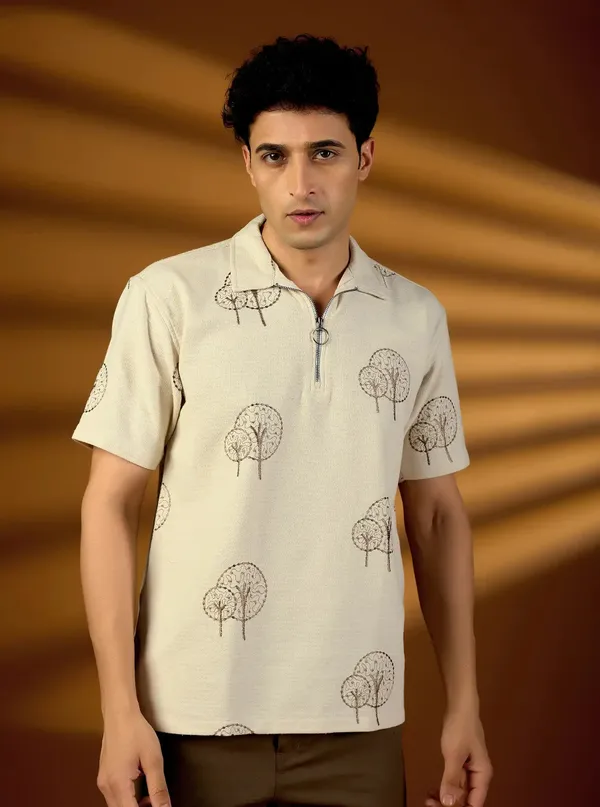 Earthy_Tree_Embroidered_Natural_Cotton_Short_Kurta_Beige