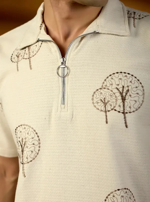 Earthy_Tree_Embroidered_Natural_Cotton_Short_Kurta_Beige