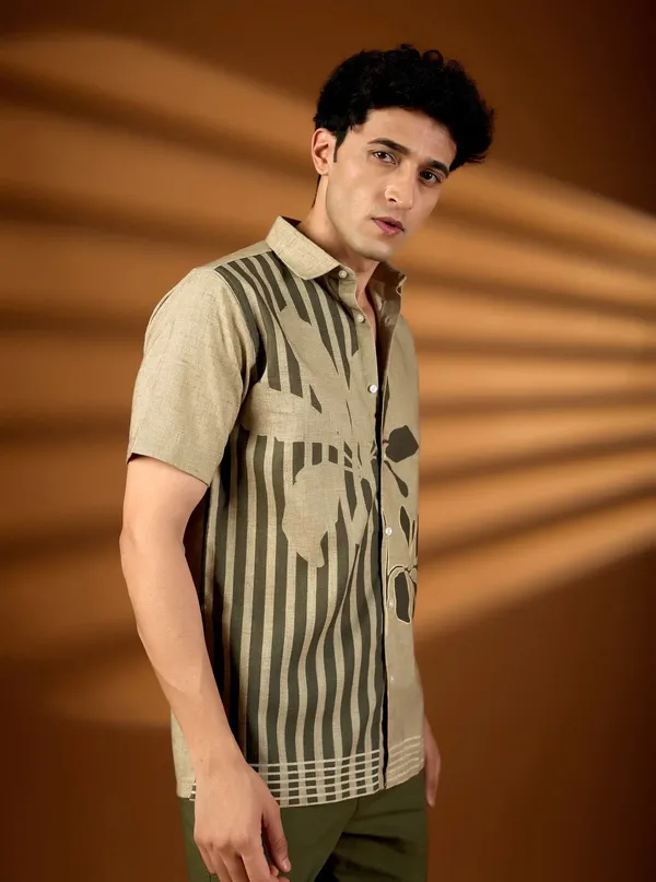 The_Earth_Tone_Asymmetric_Print_Shirt_Premium_Cotton_Slub_Earth_Tone
