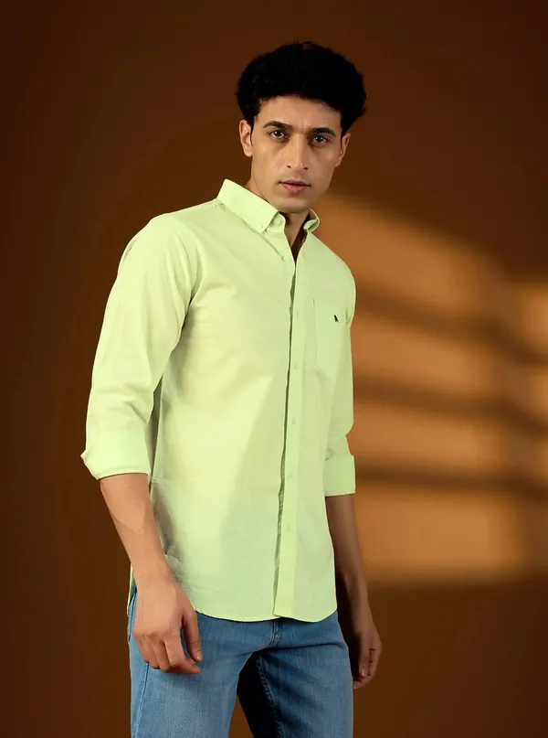 Mens_Premium_Lime_Green_Cotton_Linen_Blend_Shirt_Breathable_Casual_Fit_Lime_Green