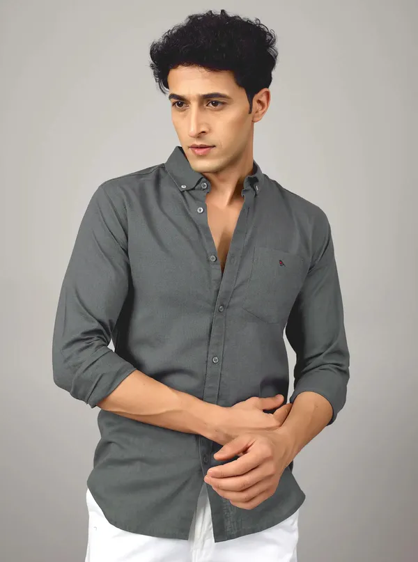 Premium_Charcoal_Cotton_Linen_Button_Down_Shirt_Slim_Fit
