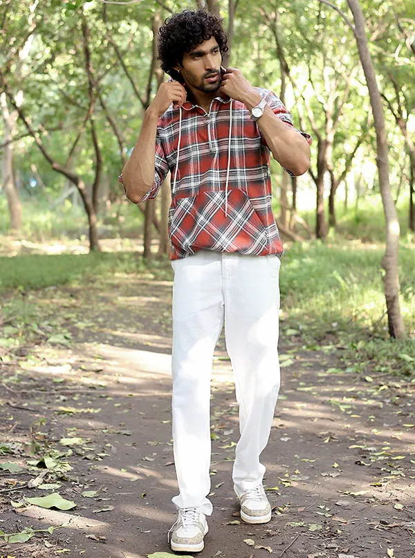 Mens_Premium_100_Brushing_Cotton_Plaid_Hoodie_Rust_Grey_Checkered_Pullover_Rust