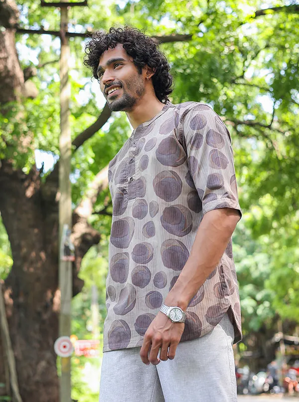 Earthy_Pebble_Print_Short_Kurta_Premium_Cotton_Viscose_Blend_Pearl
